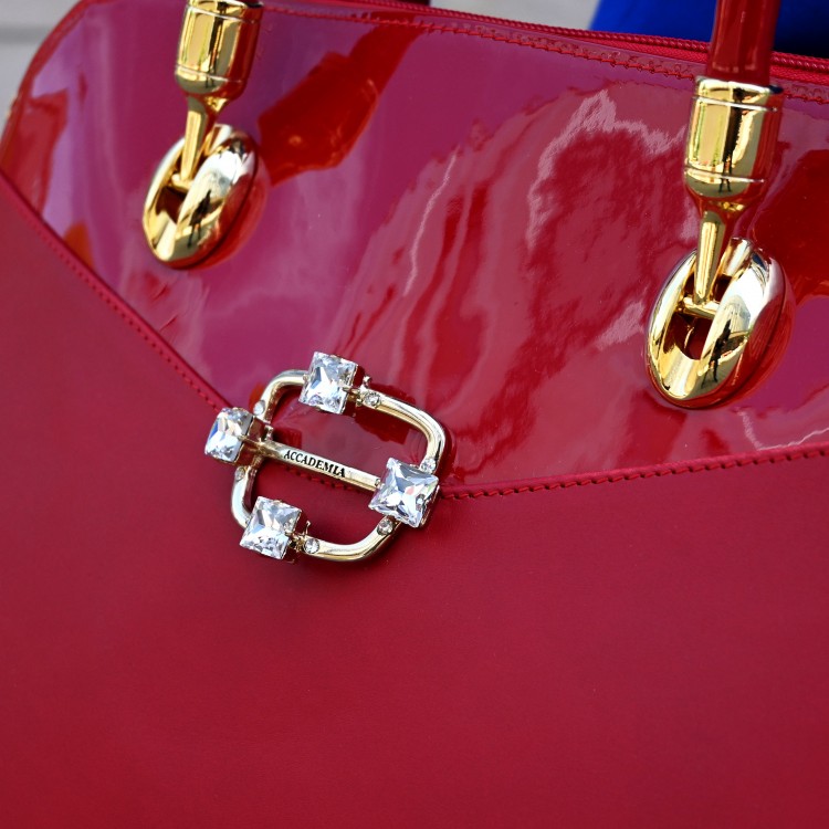 Accademia piros lakk táska