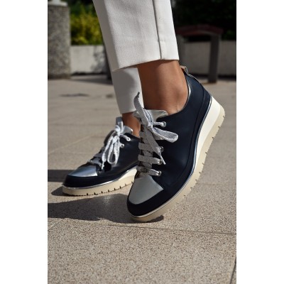 Alexandra kék-ezüst cipő