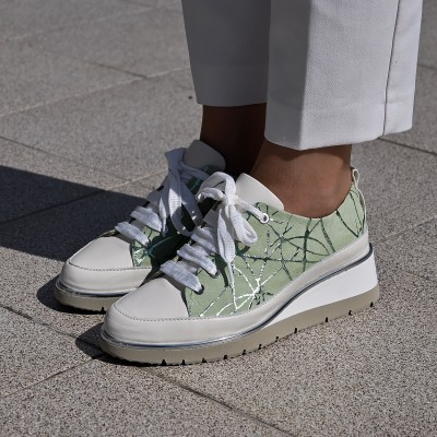 Alexandra bézs-zöld cipő