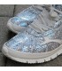 Alexandra kék-ezüst fűzős cipő