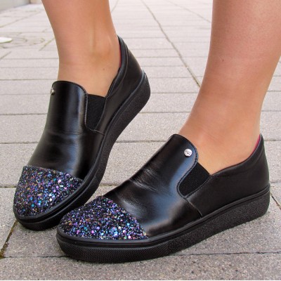 Cango&Rinaldi fekete glitteres slipon