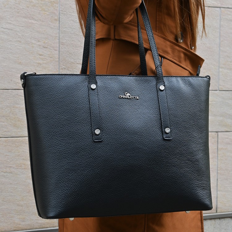 Charlotte fekete shopper táska
