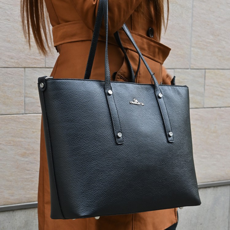 Charlotte fekete shopper táska