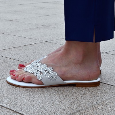 Chiara Pasquini fehér papucs