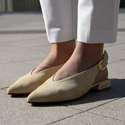 Pertini bézs velúr sling