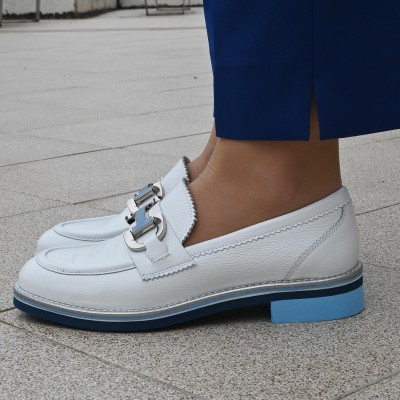 Pertini fehér-kék loafer