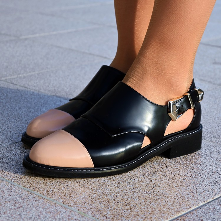 Pertini fekete-púder cipő