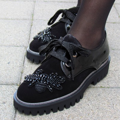 Pertini fekete velúr cipő