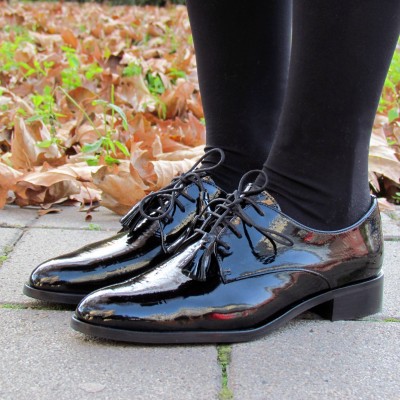 Pertini fekete lakkbőr cipő