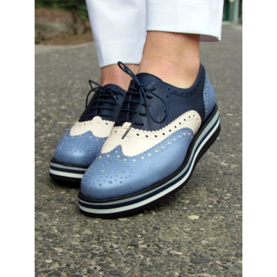 Pertini kék-fehér fűzős cipő