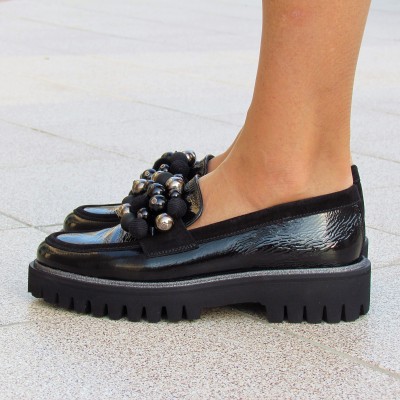 Pertini fekete gyöngyös cipő