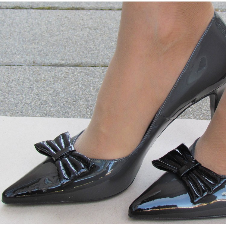 Peter Kaiser fekete-szürke lakk cipő