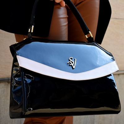 Sandro Vicari fekete-bézs táska