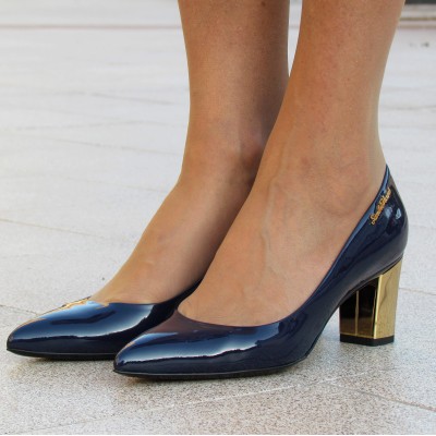 Sandro Vicari sötétkék lakk cipő