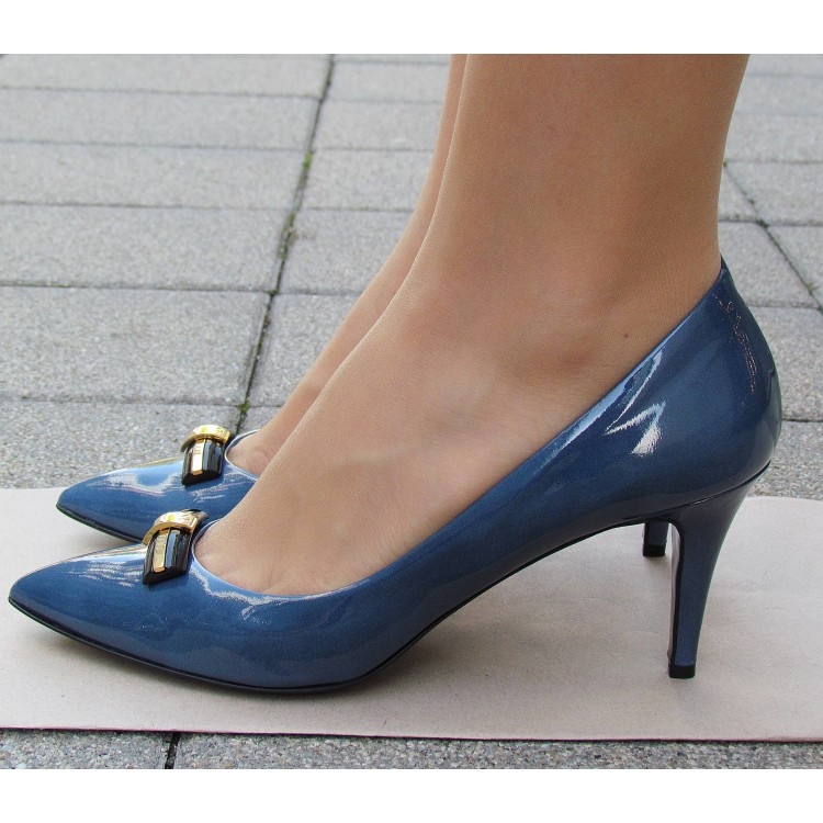 Sandro Vicari kék magas cipő