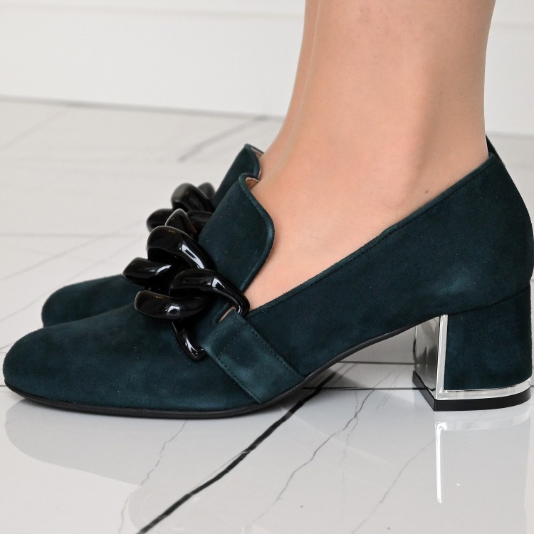 Zocal sötétzöld velúr cipő