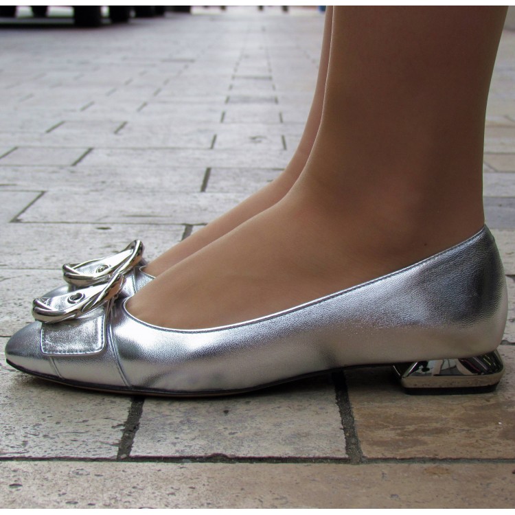 Zocal ezüst balerina cipő